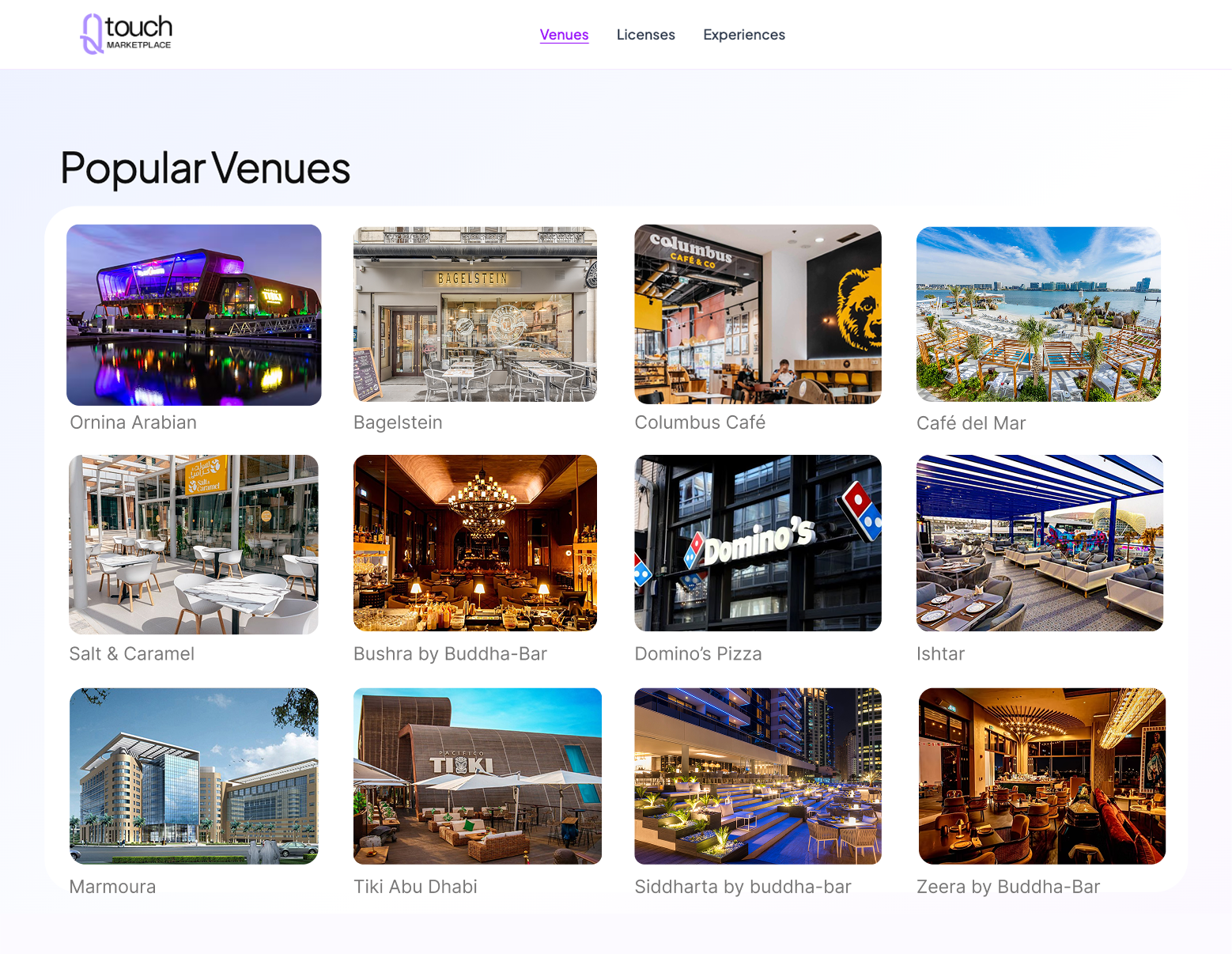 QTouch Marketplace Dashboard